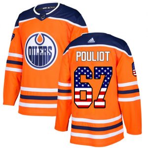 Pánské NHL Edmonton Oilers dresy Benoit Pouliot 67 Authentic Oranžový Adidas USA Flag Fashion