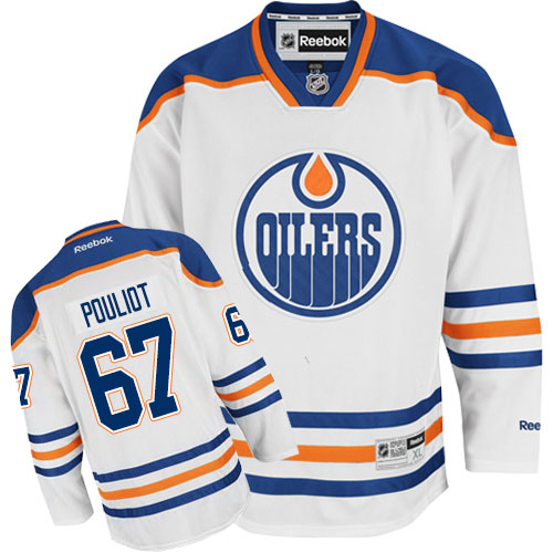 Pánské NHL Edmonton Oilers dresy Benoit Pouliot 67 Authentic Bílý Reebok Venkovní hokejové dresy