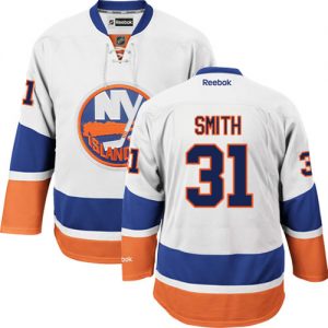 Pánské NHL New York Islanders dresy 31 Billy Smith Authentic Bílý Reebok Venkovní hokejové dresy