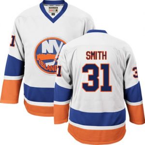 Pánské NHL New York Islanders dresy 31 Billy Smith Authentic Throwback Bílý CCM