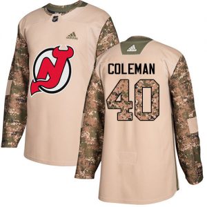 Pánské NHL New Jersey Devils dresy 40 Blake Coleman Authentic Camo Adidas Veterans Day Practice 1