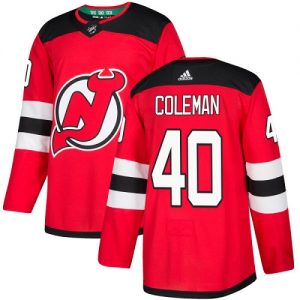 Pánské NHL New Jersey Devils dresy 40 Blake Coleman Authentic Červené Adidas Domácí 1