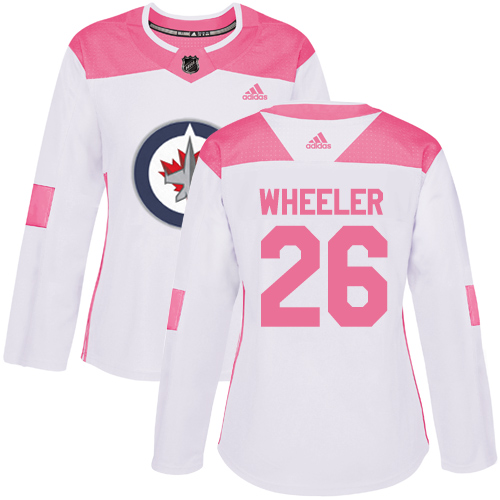 Dámské NHL Winnipeg Jets dresy 26 Blake Wheeler Authentic Bílý Růžový Adidas Fashion