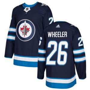 Dětské NHL Winnipeg Jets dresy 26 Blake Wheeler Authentic Námořnická modrá Adidas Domácí