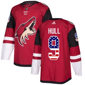 Dětské NHL Arizona Coyotes dresy 9 Bobby Hull Authentic Červené Adidas USA Flag Fashion