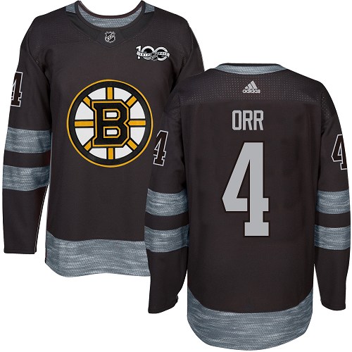 Pánské NHL Boston Bruins dresy Bobby Orr 4 Authentic Černá Adidas 1917 2017 100th Anniversary