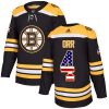 Pánské NHL Boston Bruins dresy Bobby Orr 4 Authentic Černá Adidas USA Flag Fashion