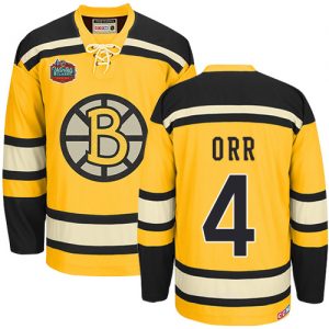 Pánské NHL Boston Bruins dresy Bobby Orr 4 Authentic Throwback Zlato CCM Winter Classic