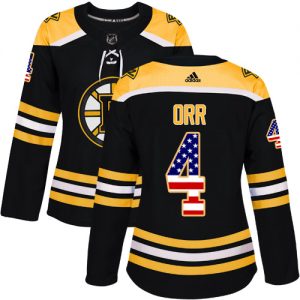 Dámské NHL Boston Bruins dresy Bobby Orr 4 Authentic Černá Adidas USA Flag Fashion