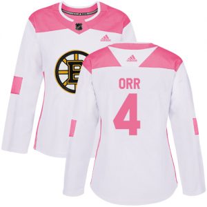 Dámské NHL Boston Bruins dresy Bobby Orr 4 Authentic Bílý Růžový Adidas Fashion
