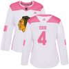 Dámské NHL Chicago Blackhawks dresy Bobby Orr 4 Authentic Bílý Růžový Adidas Fashion
