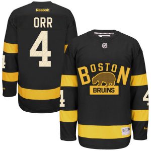 Dětské NHL Boston Bruins dresy Bobby Orr 4 Authentic Černá Reebok Winter Classic hokejové dresy