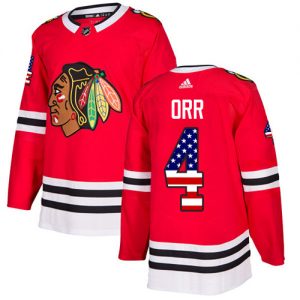 Dětské NHL Chicago Blackhawks dresy Bobby Orr 4 Authentic Červené Adidas USA Flag Fashion