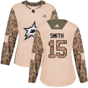 Dámské NHL Dallas Stars dresy 15 Bobby Smith Authentic Camo Adidas Veterans Day Practice