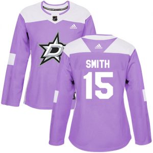 Dámské NHL Dallas Stars dresy 15 Bobby Smith Authentic Nachový Adidas Fights Cancer Practice