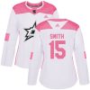 Dámské NHL Dallas Stars dresy 15 Bobby Smith Authentic Bílý Růžový Adidas Fashion