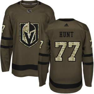 Pánské NHL Vegas Golden Knights dresy 77 Brad Hunt Authentic Zelená Adidas Salute to Service