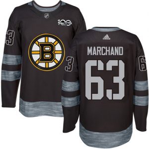 Pánské NHL Boston Bruins dresy Brad Marchand 63 Authentic Černá Adidas 1917 2017 100th Anniversary