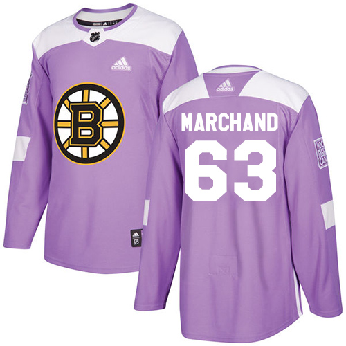 Pánské NHL Boston Bruins dresy Brad Marchand 63 Authentic Nachový Adidas Fights Cancer Practice