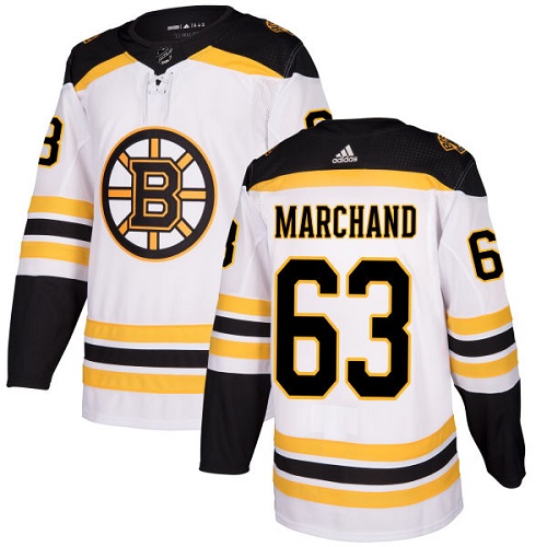 Dámské NHL Boston Bruins dresy Brad Marchand 63 Authentic Bílý Adidas Venkovní