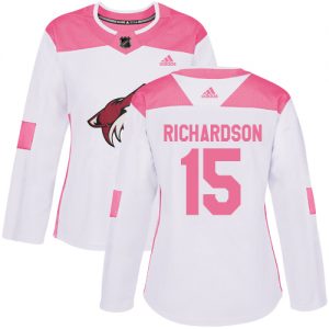 Dámské NHL Arizona Coyotes dresy 15 Brad Richardson Authentic Bílý Růžový Adidas Fashion