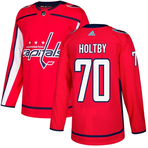 Pánské NHL Washington Capitals dresy 70 Braden Holtby Authentic Červené Adidas Domácí