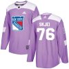 Pánské NHL New York Rangers dresy 76 Brady Skjei Authentic Nachový Adidas Fights Cancer Practice