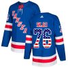 Pánské NHL New York Rangers dresy 76 Brady Skjei Authentic Kuninkaallisen modrá Adidas USA Flag Fashion