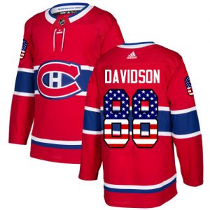 Pánské NHL Montreal Canadiens dresy 88 Brandon Davidson Authentic Červené Adidas USA Flag Fashion