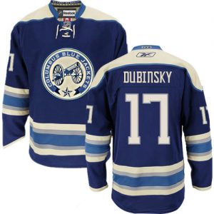 Pánské NHL Columbus Blue Jackets dresy 17 Brandon Dubinsky Authentic Námořnická modrá Reebok Alternativní hokejové dresy