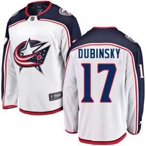 Pánské NHL Columbus Blue Jackets dresy 17 Brandon Dubinsky Breakaway Bílý Fanatics Branded Venkovní