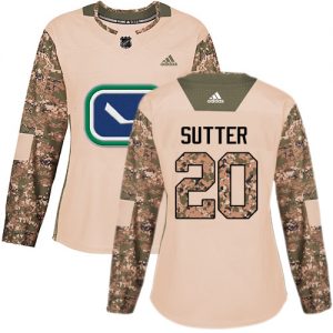 Dámské NHL Vancouver Canucks dresy 20 Brandon Sutter Authentic Camo Adidas Veterans Day Practice