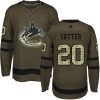 Dětské NHL Vancouver Canucks dresy 20 Brandon Sutter Authentic Zelená Adidas Salute to Service