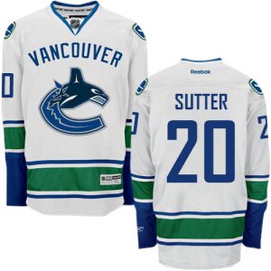 Dětské NHL Vancouver Canucks dresy 20 Brandon Sutter Authentic Bílý Reebok Venkovní hokejové dresy