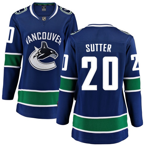 Dámské NHL Vancouver Canucks dresy 20 Brandon Sutter Breakaway modrá Fanatics Branded Domácí