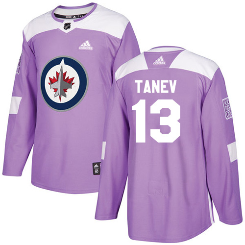 Pánské NHL Winnipeg Jets dresy 13 Brandon Tanev Authentic Nachový Adidas Fights Cancer Practice
