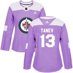 Dámské NHL Winnipeg Jets dresy 13 Brandon Tanev Authentic Nachový Adidas Fights Cancer Practice