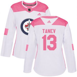 Dámské NHL Winnipeg Jets dresy 13 Brandon Tanev Authentic Bílý Růžový Adidas Fashion