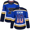 Dámské NHL St. Louis Blues dresy 10 Brayden Schenn Authentic modrá Adidas USA Flag Fashion