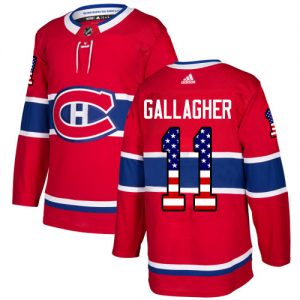 Pánské NHL Montreal Canadiens dresy 11 Brendan Gallagher Authentic Červené Adidas USA Flag Fashion