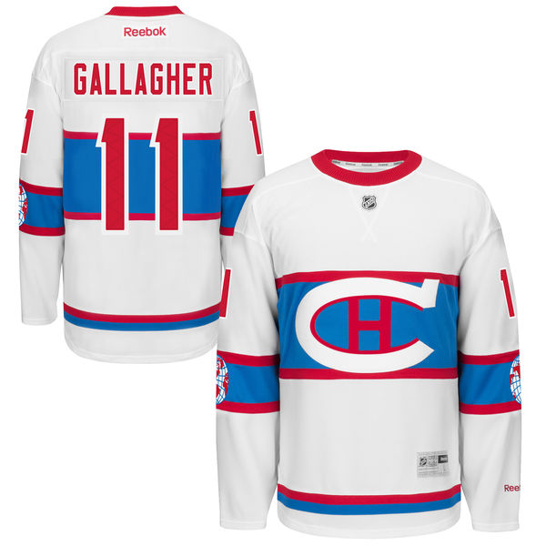 Pánské NHL Montreal Canadiens dresy 11 Brendan Gallagher Authentic Bílý Reebok 2016 Winter Classic
