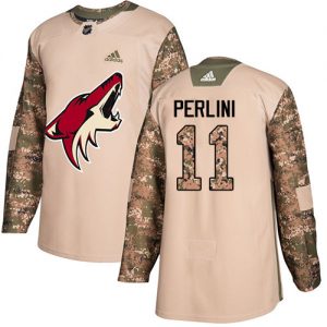 Pánské NHL Arizona Coyotes dresy Brendan Perlini 11 Authentic Camo Adidas Veterans Day Practice