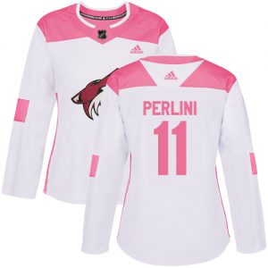 Dámské NHL Arizona Coyotes dresy Brendan Perlini 11 Authentic Bílý Růžový Adidas Fashion