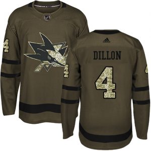 Pánské NHL San Jose Sharks dresy 4 Brenden Dillon Authentic Zelená Adidas Salute to Service