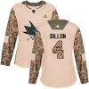 Dámské NHL San Jose Sharks dresy 4 Brenden Dillon Authentic Camo Adidas Veterans Day Practice