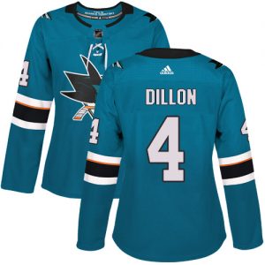 Dámské NHL San Jose Sharks dresy 4 Brenden Dillon Authentic Teal Zelená Adidas Domácí