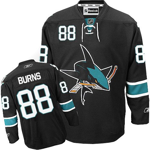 Pánské NHL San Jose Sharks dresy 88 Brent Burns Authentic Černá Reebok Alternativní hokejové dresy