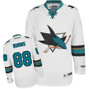 Pánské NHL San Jose Sharks dresy 88 Brent Burns Authentic Bílý Reebok Venkovní hokejové dresy