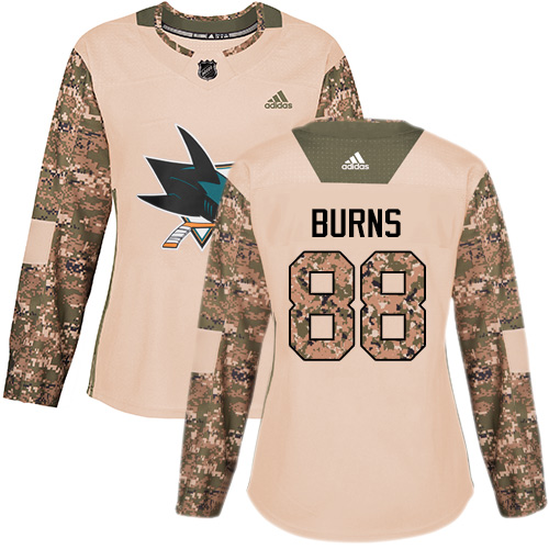 Dámské NHL San Jose Sharks dresy 88 Brent Burns Authentic Camo Adidas Veterans Day Practice