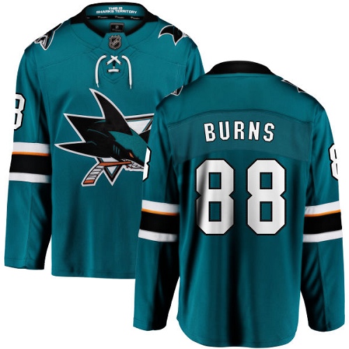 Pánské NHL San Jose Sharks dresy 88 Brent Burns Breakaway Teal Zelená Fanatics Branded Domácí